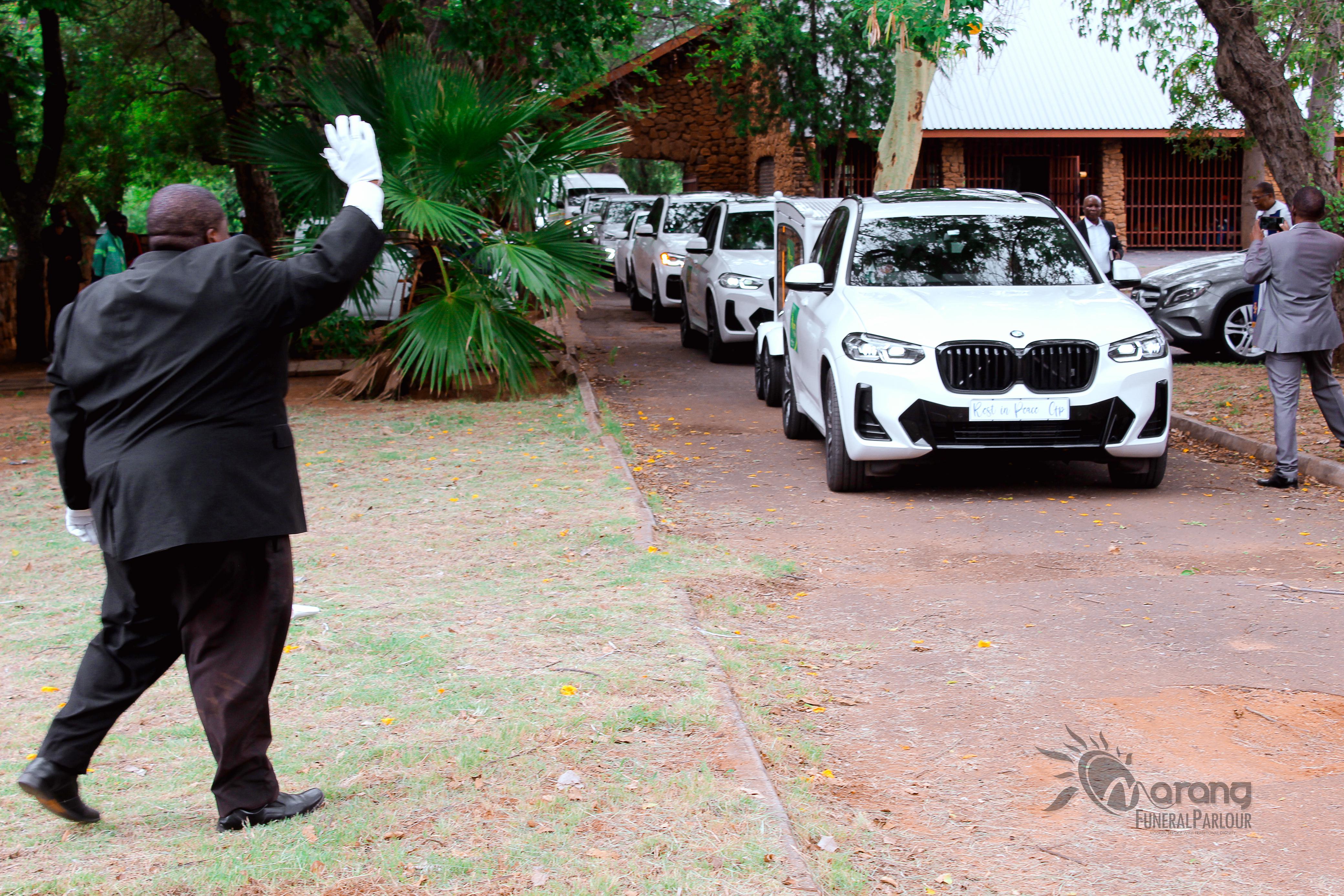 Neatly arranged funeral tents